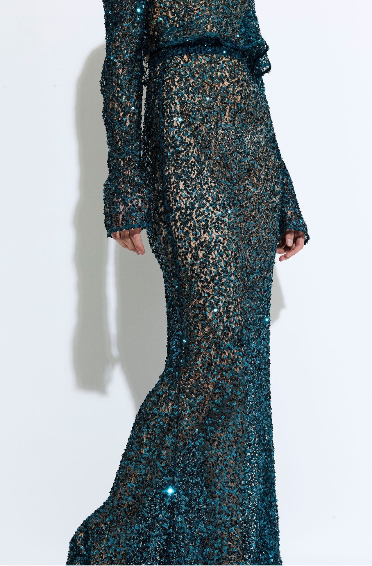 Net Paillette Maxi Skirt - LAPOINTE