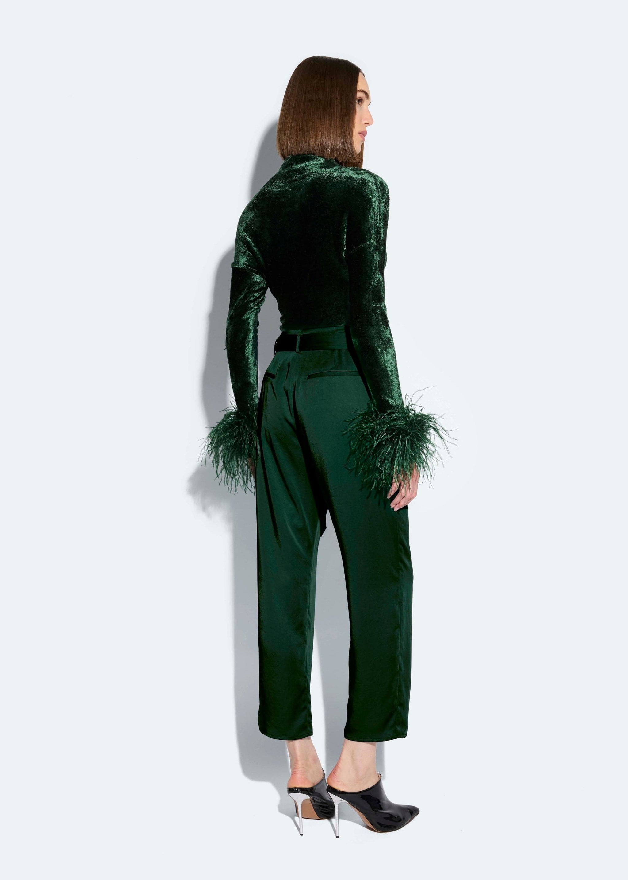 Satin Belted Cropped Pant