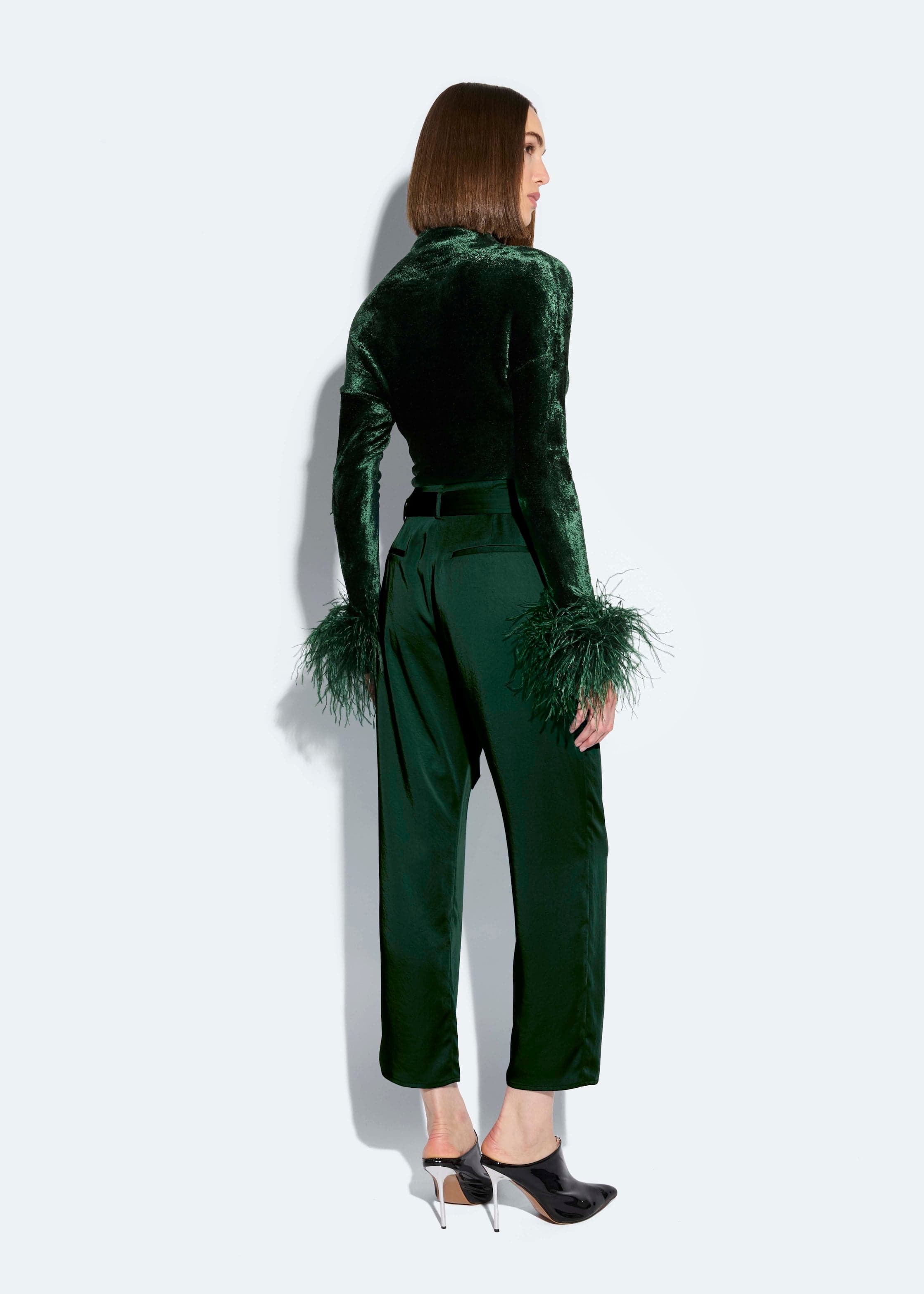 Satin Belted Cropped Pant