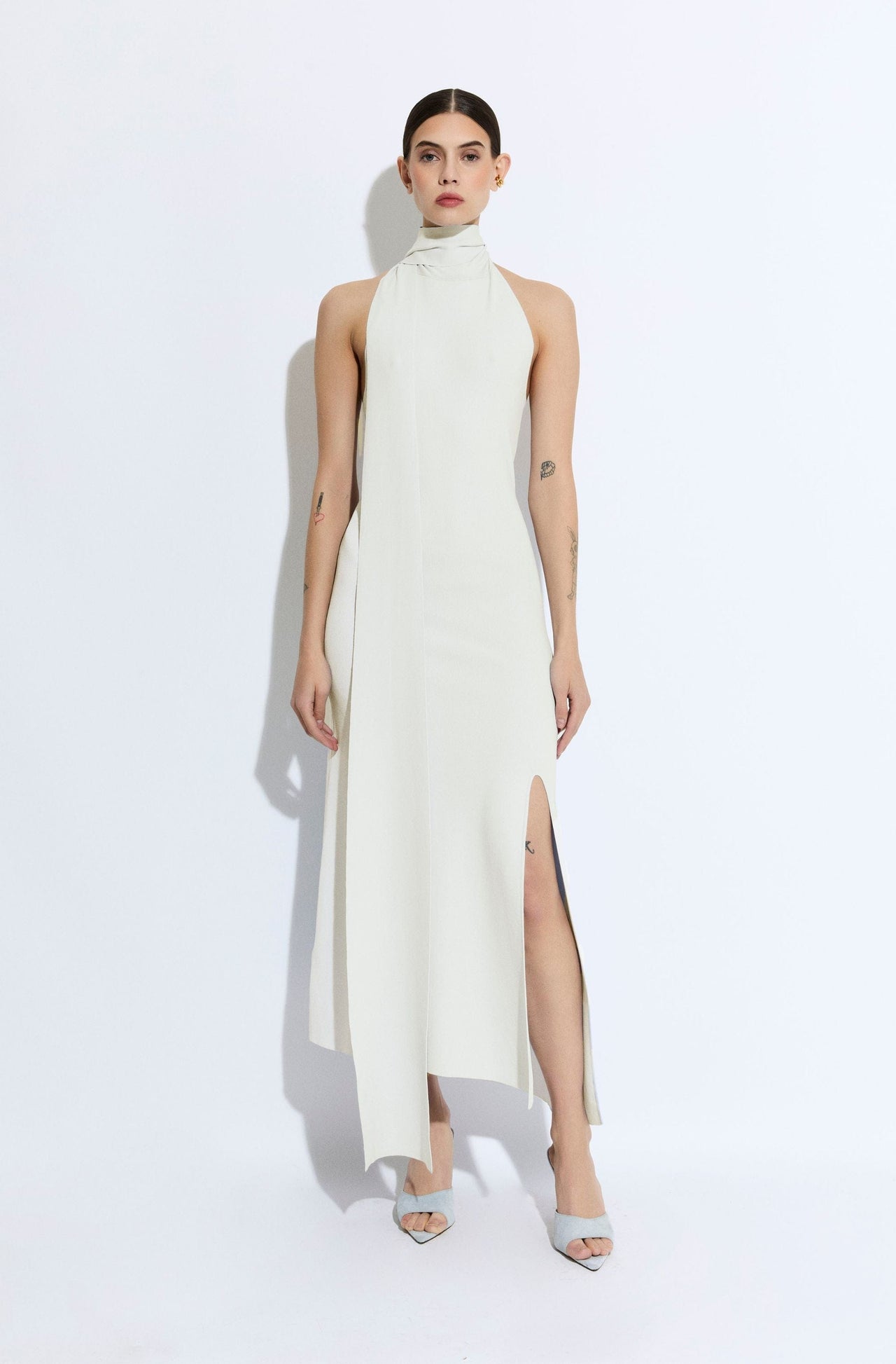Matte Viscose Halterneck Dress - LAPOINTE