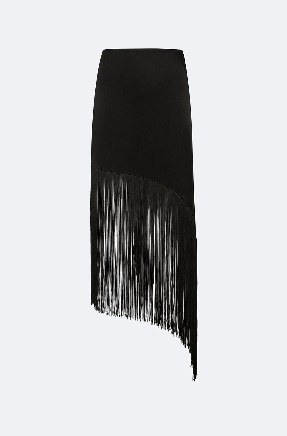 Satin Asymmetric Fringe Skirt - LAPOINTE