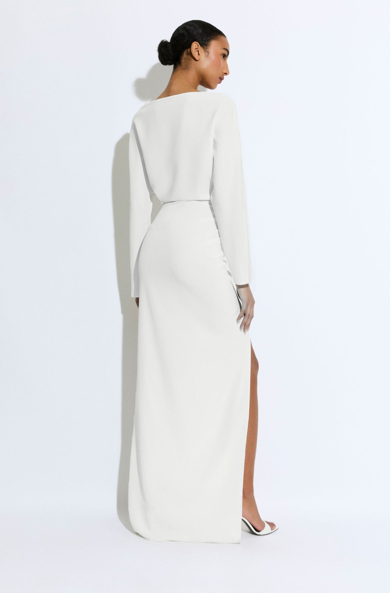 Stretch Drape Crepe Off The Shoulder Dress - LAPOINTE