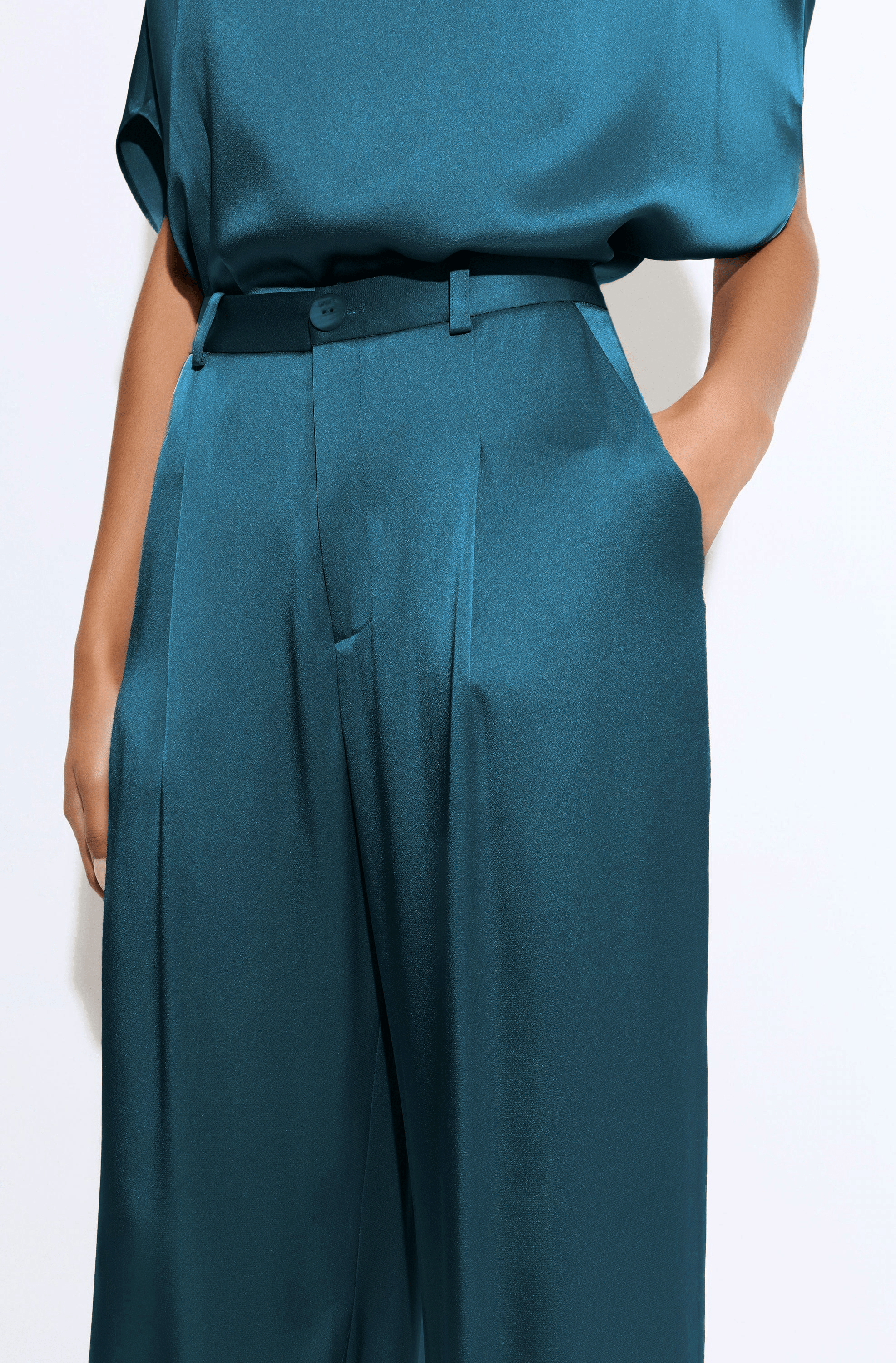 Satin Relaxed Pleated Pant - LAPOINTE