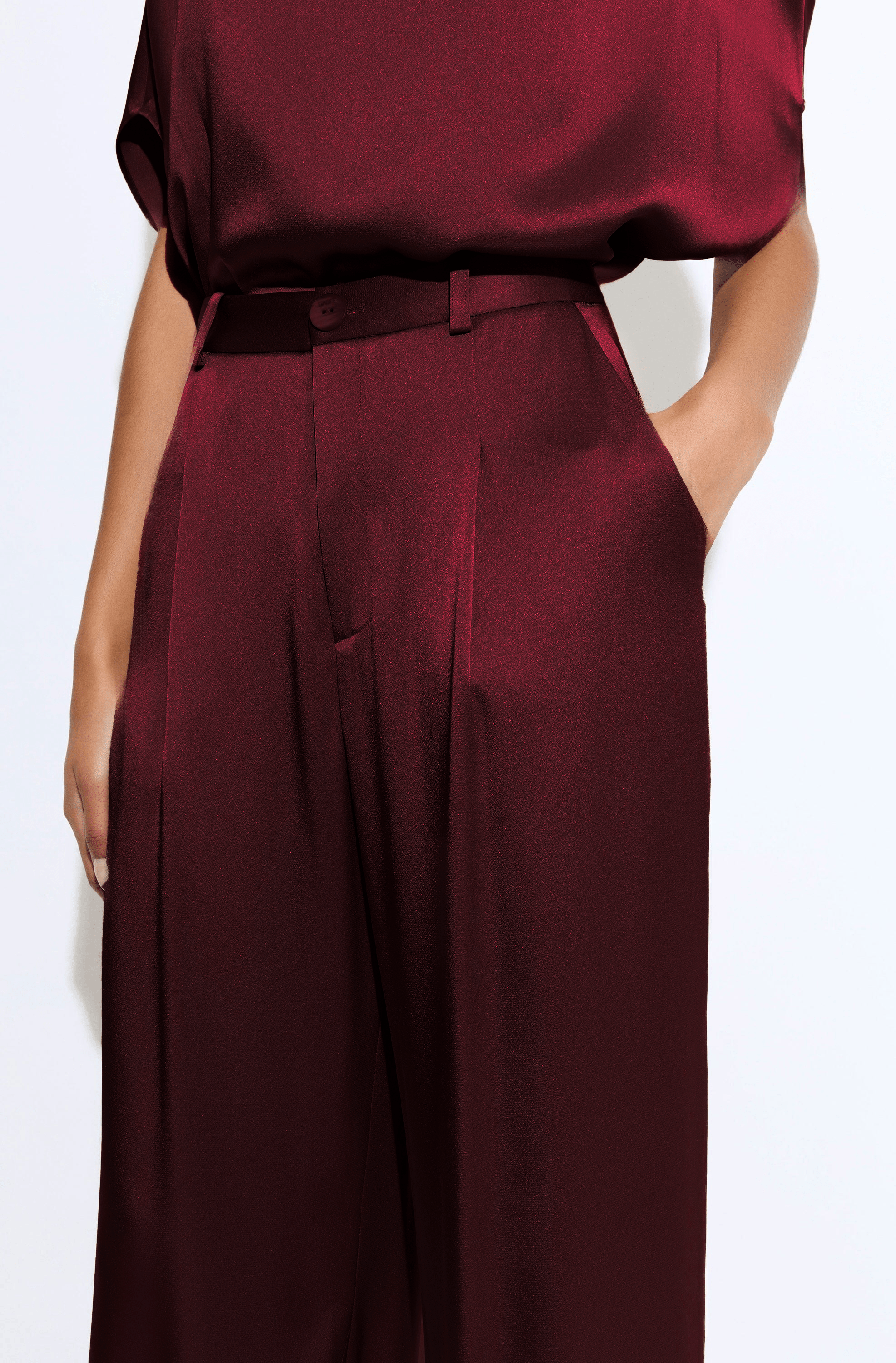 Satin Relaxed Pleated Pant - LAPOINTE