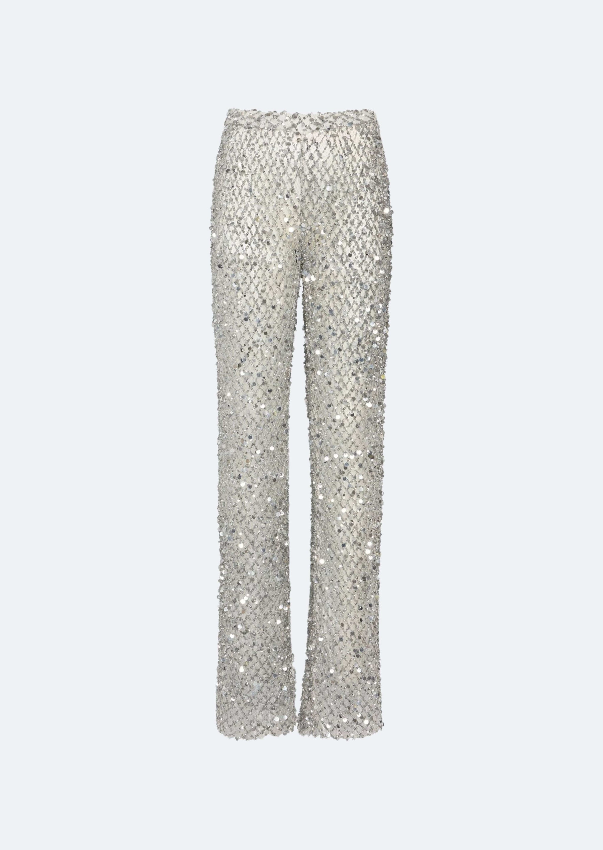 Net Mesh Sequin Flare Pant