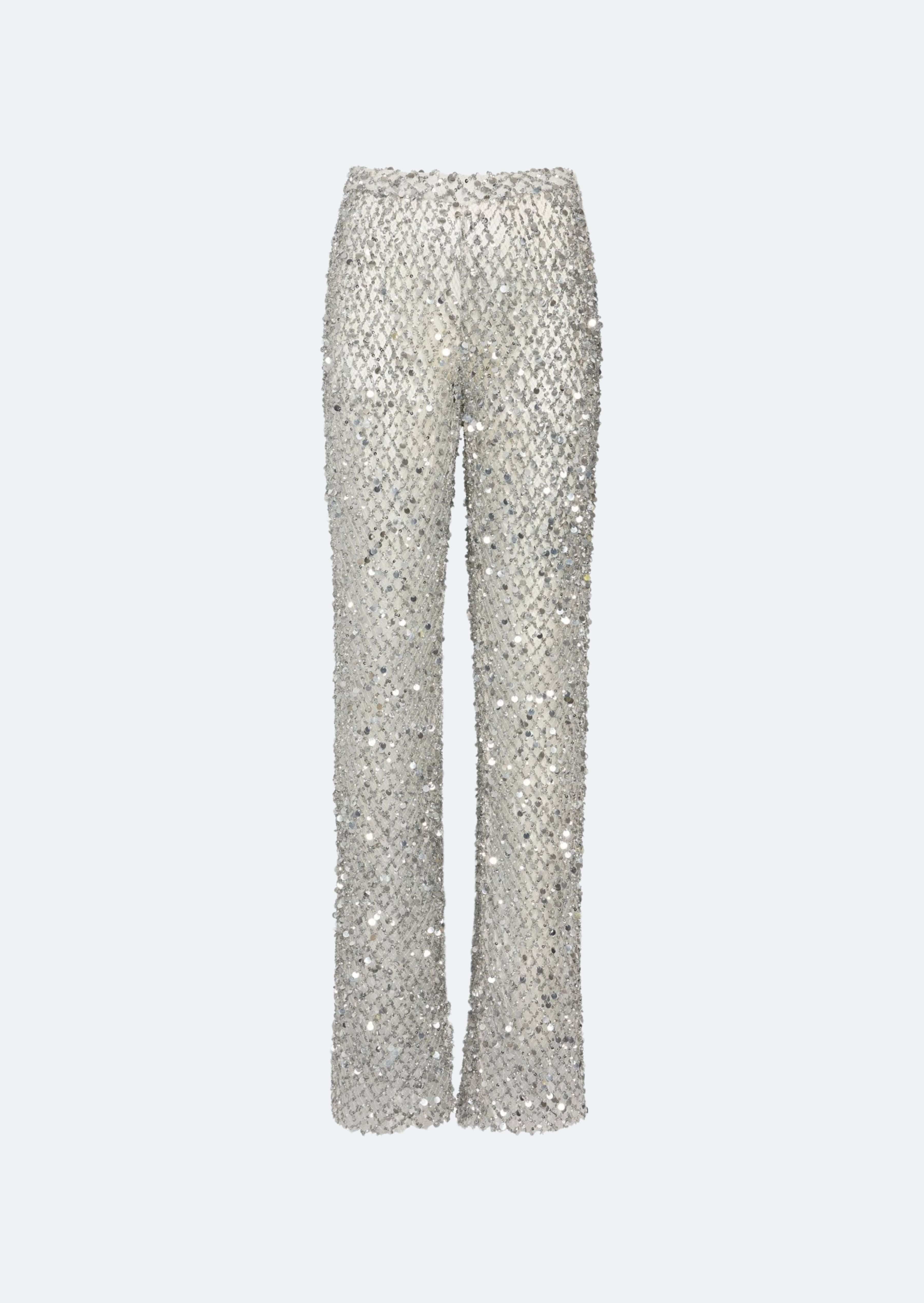 Net Mesh Sequin Flare Pant
