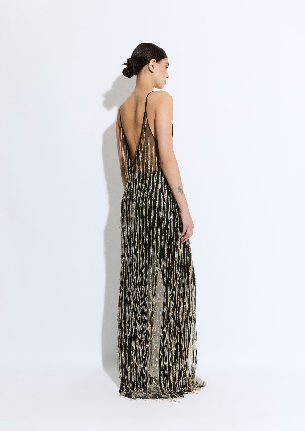 Rhinestone Fringe Long Cami Top - LAPOINTE