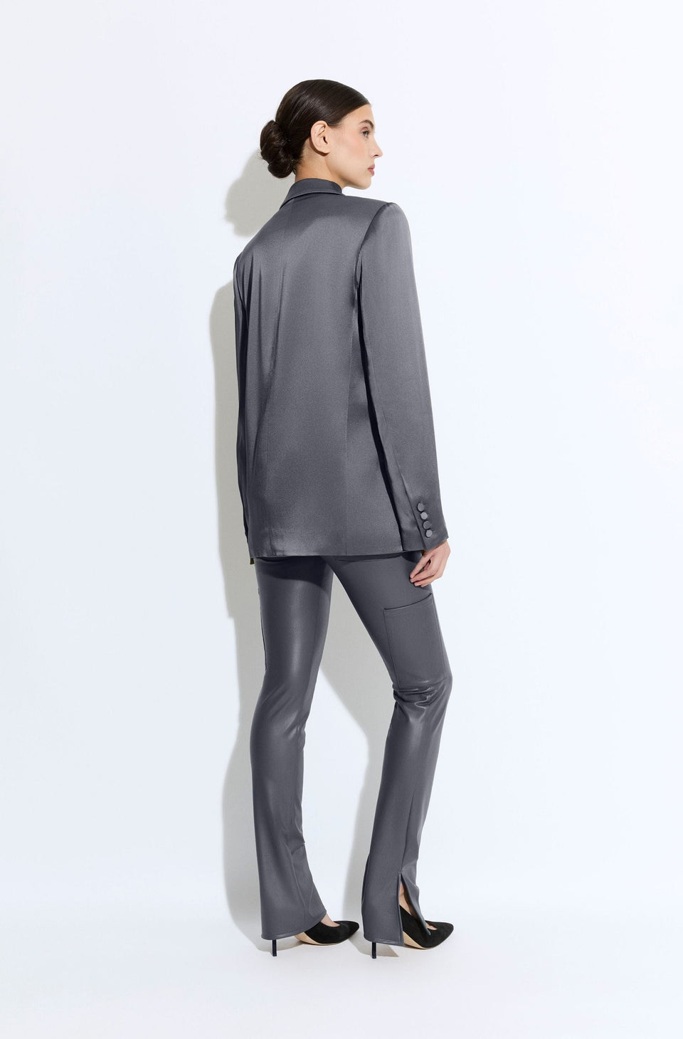 Satin Double Breasted Blazer - LAPOINTE