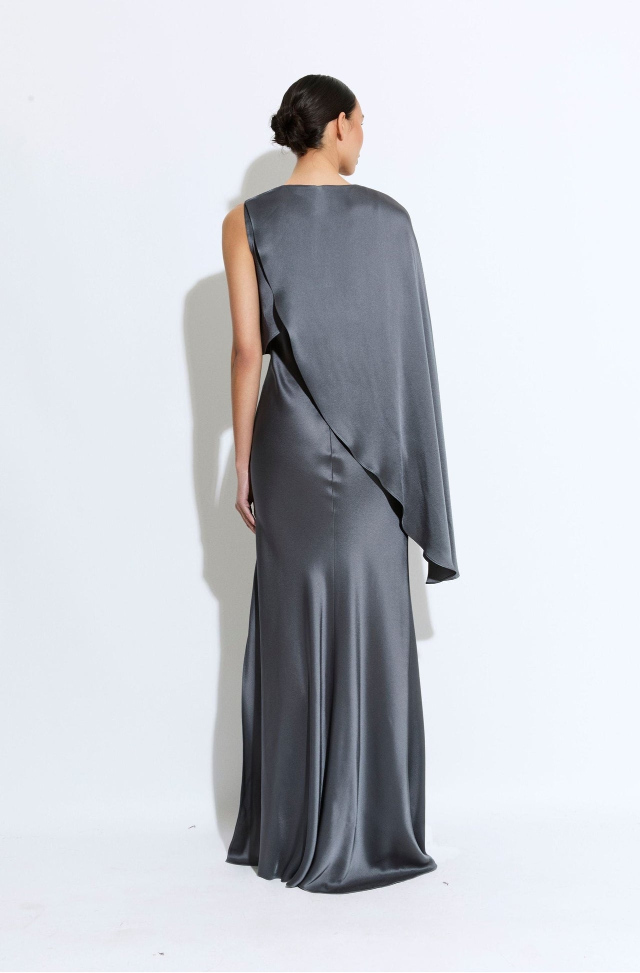 Satin Asymmetric Draped Gown - LAPOINTE