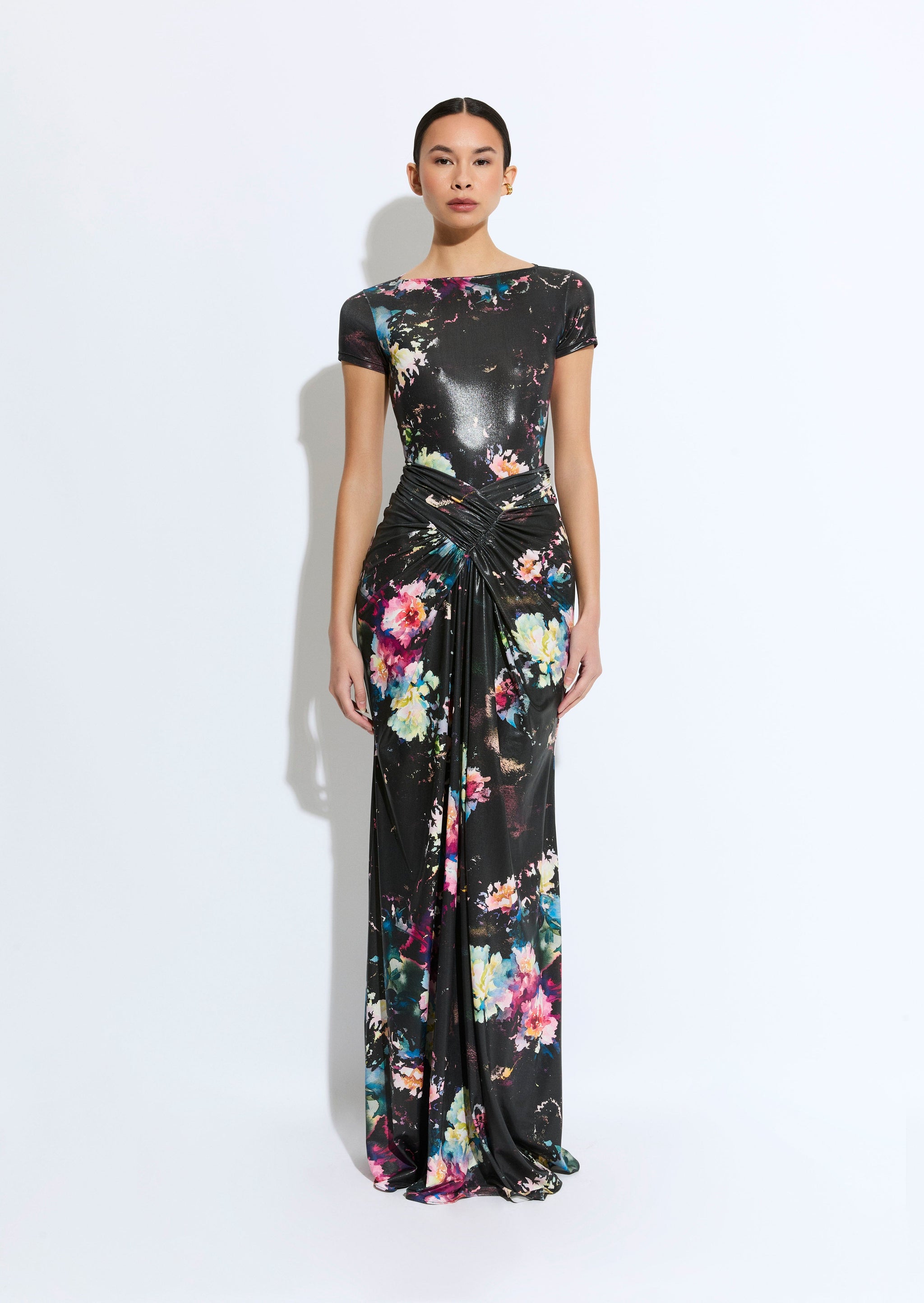 Floral Jersey Wrap Maxi Skirt - LAPOINTE