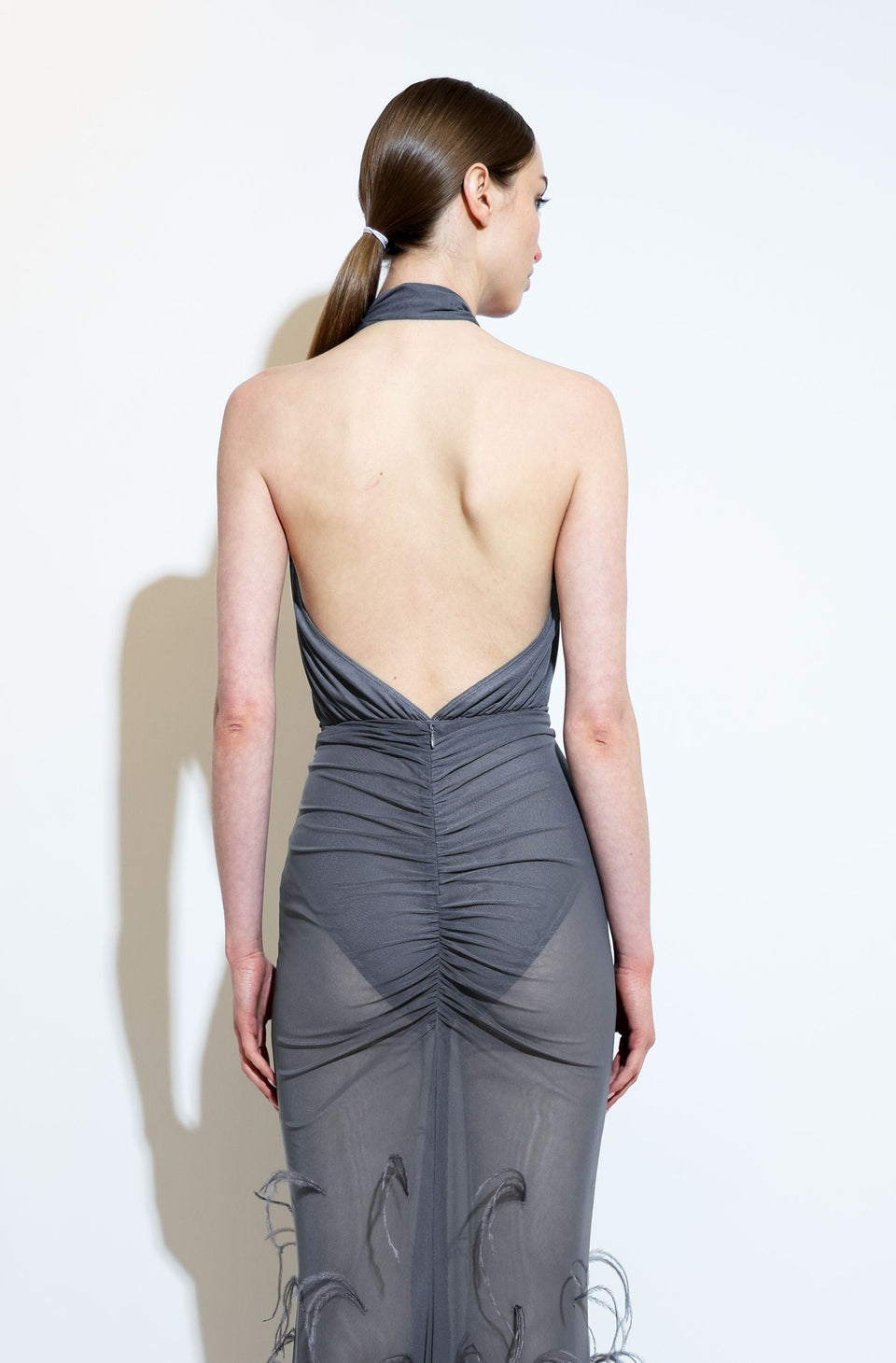 Mesh Halter Cutout Bodysuit - LAPOINTE