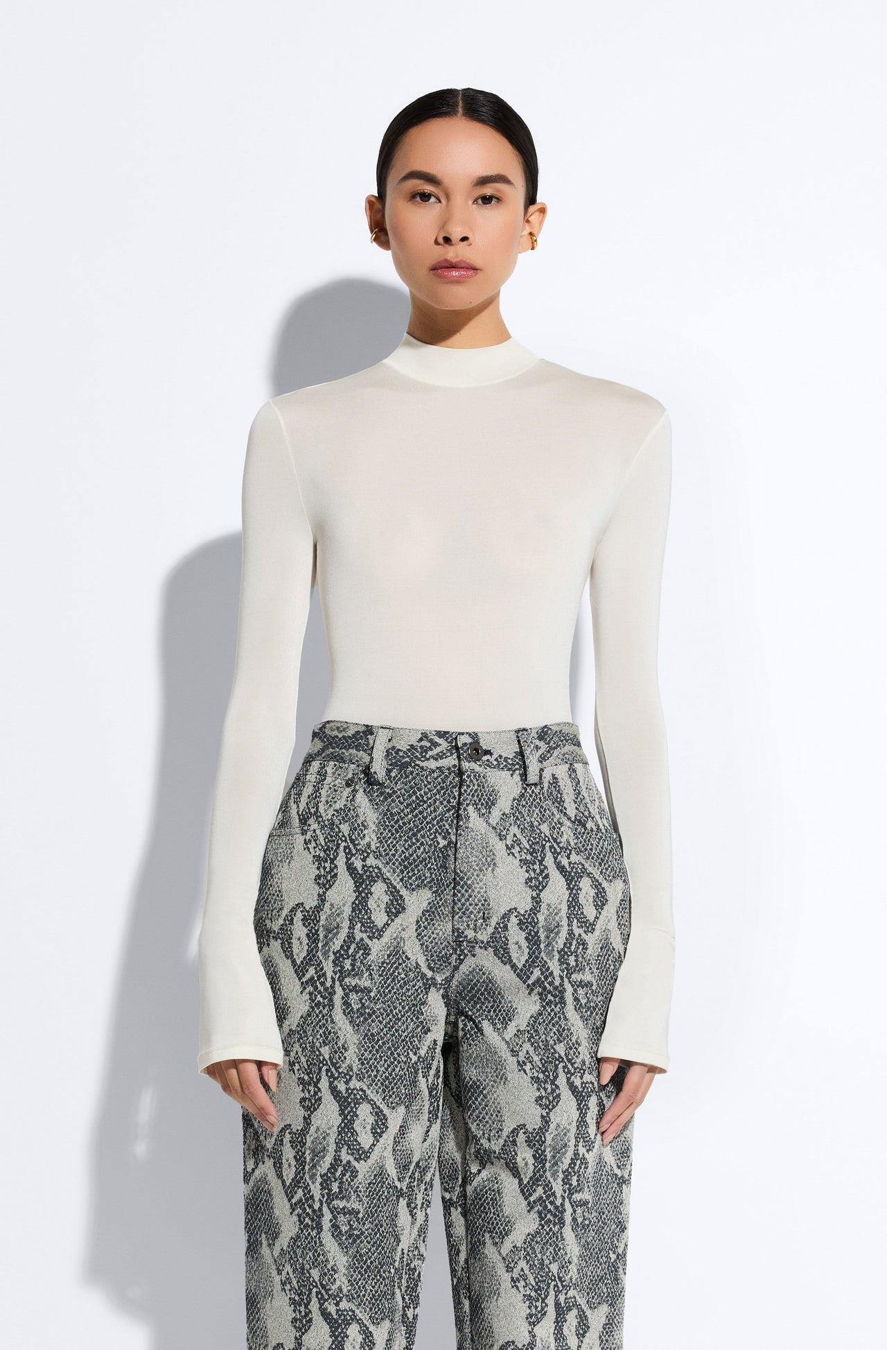 Jersey Mock Neck Bodysuit - LAPOINTE
