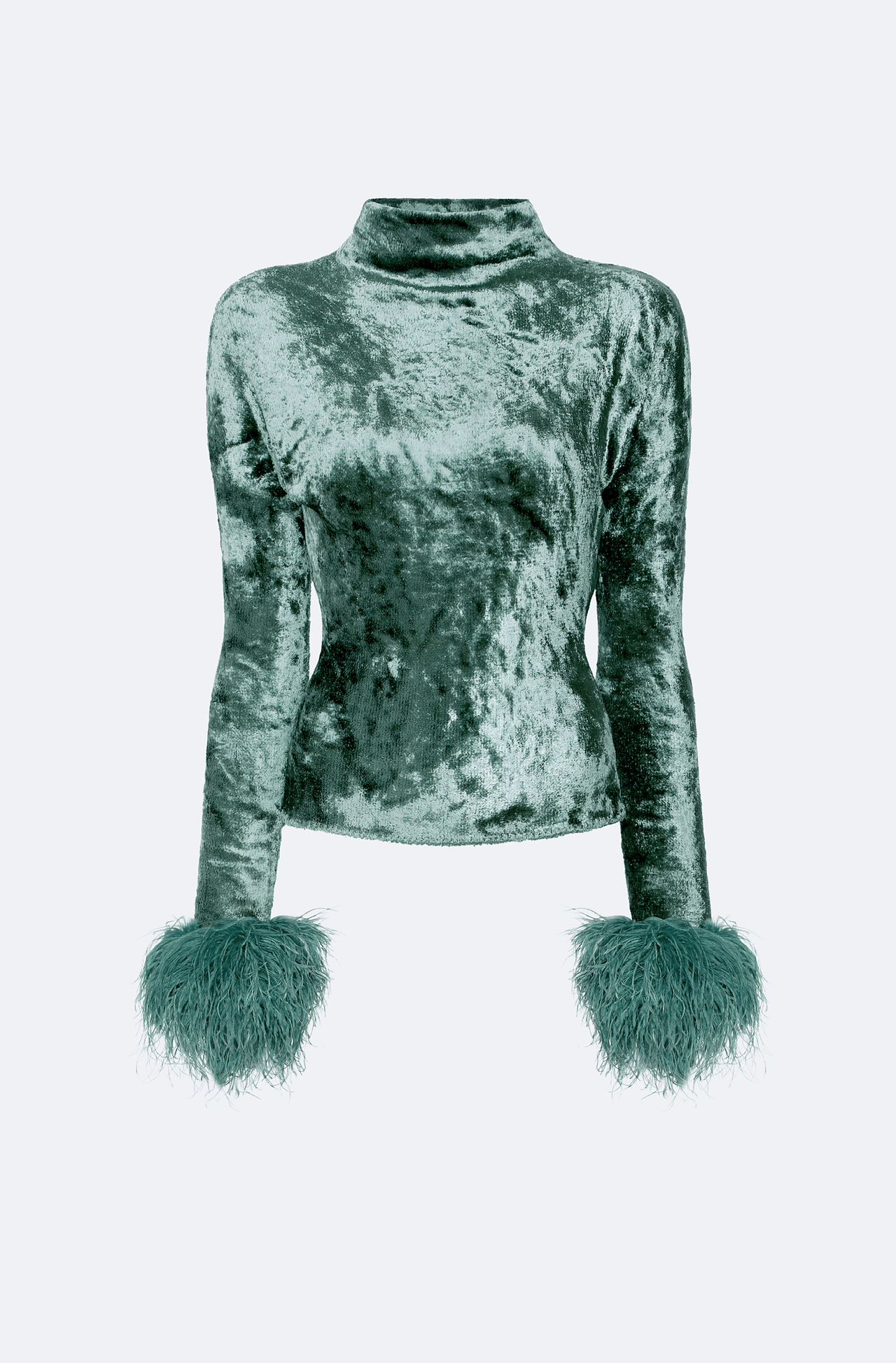 Velvet Dolman Top With Feathers - LAPOINTE
