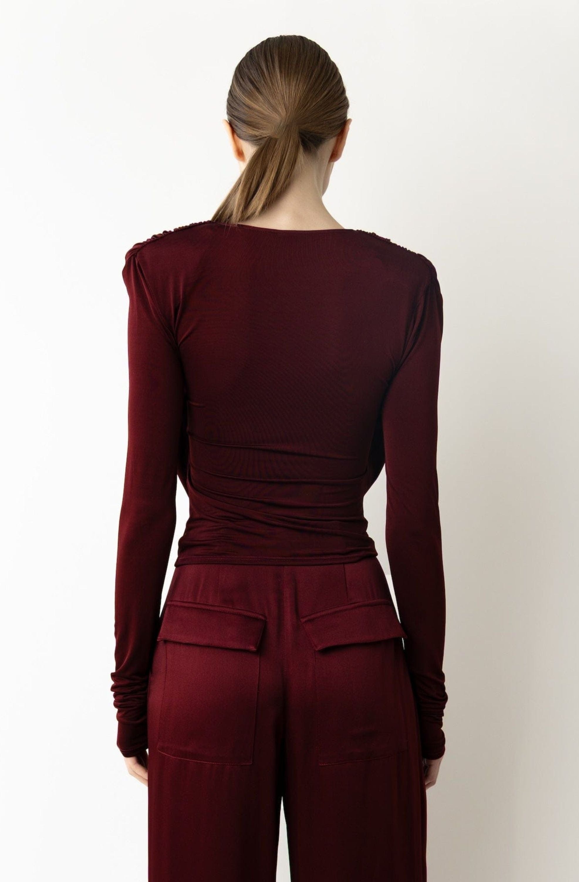 Jersey Cowl Neck Bandeau Top - LAPOINTE