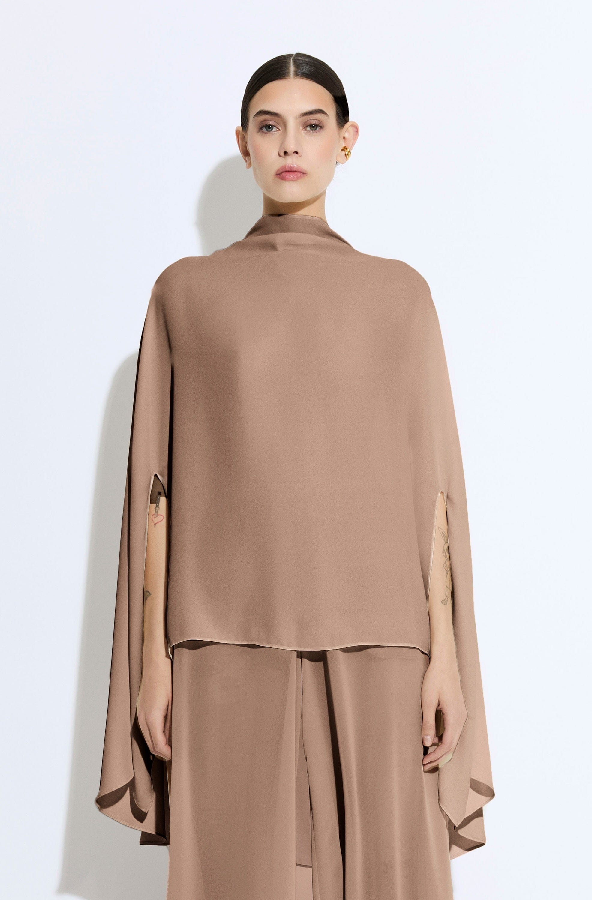 Lightweight Georgette Oversized Cape Tee - LAPOINTE