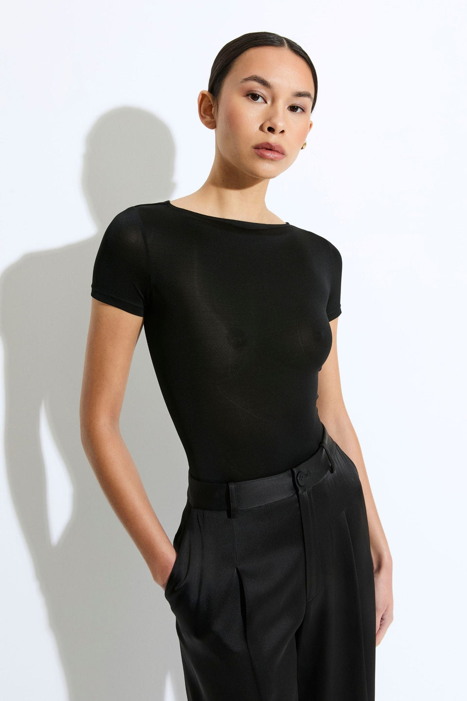 Jersey Short Sleeve Boatneck Bodysuit - LAPOINTE