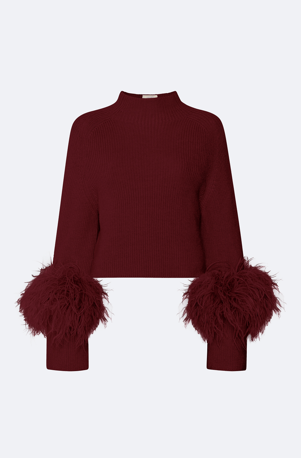 Merino Mock Neck Sweater With Feathers - LAPOINTE