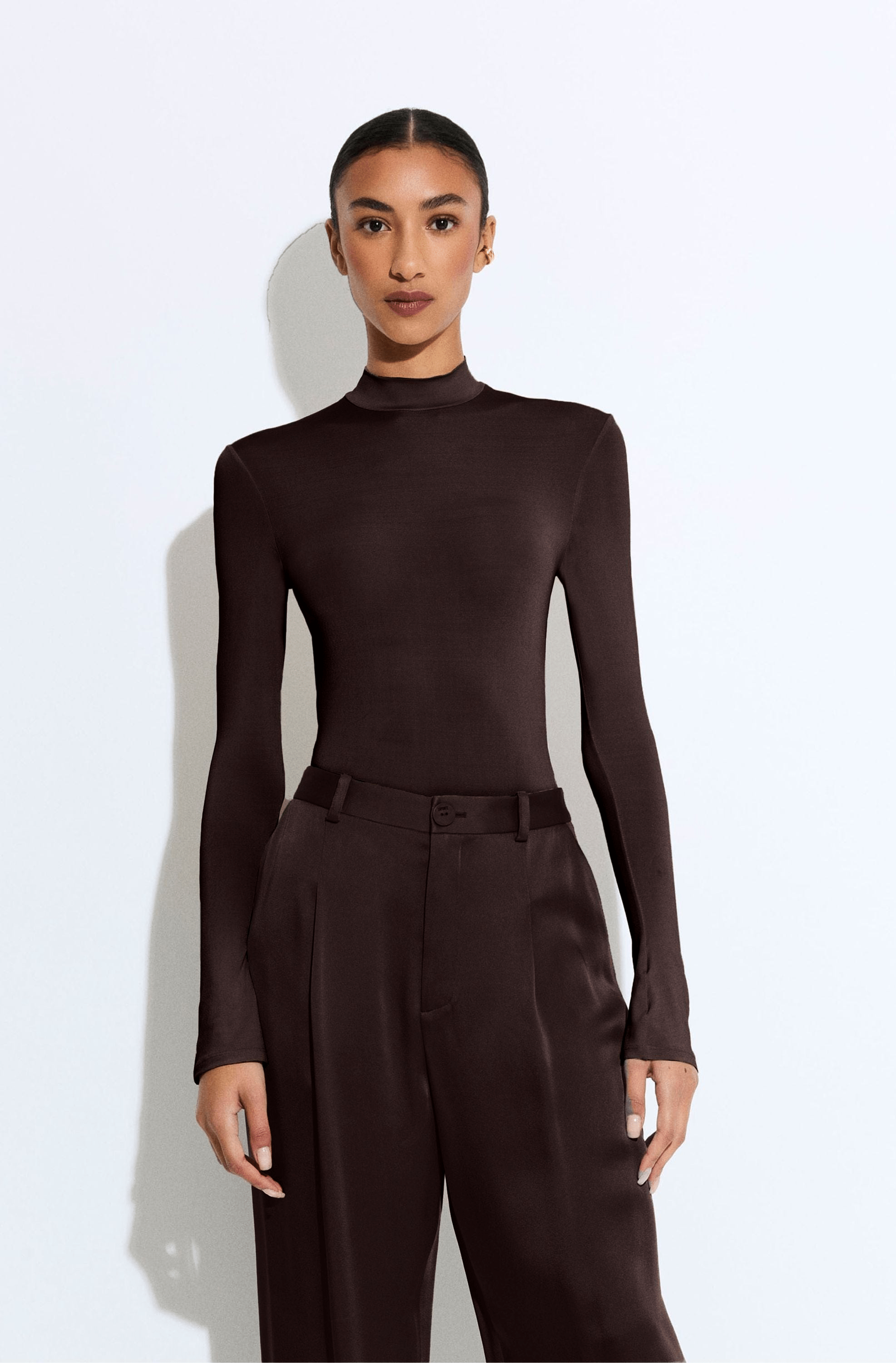 Jersey Mock Neck Bodysuit - LAPOINTE