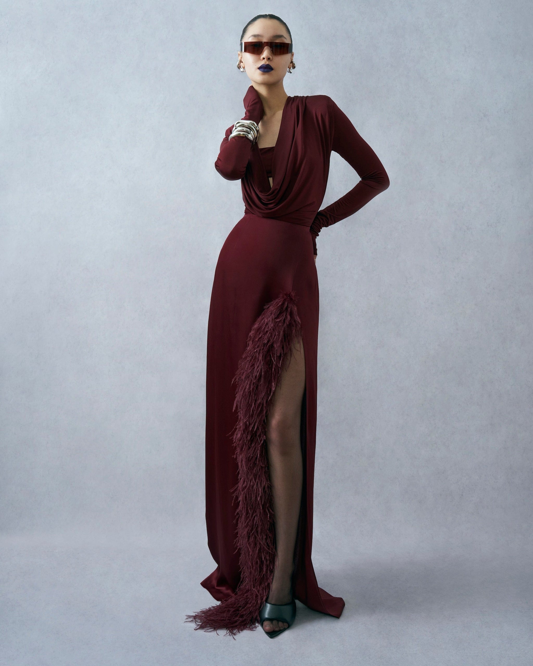 Jersey Cowl Neck Bandeau Top - LAPOINTE