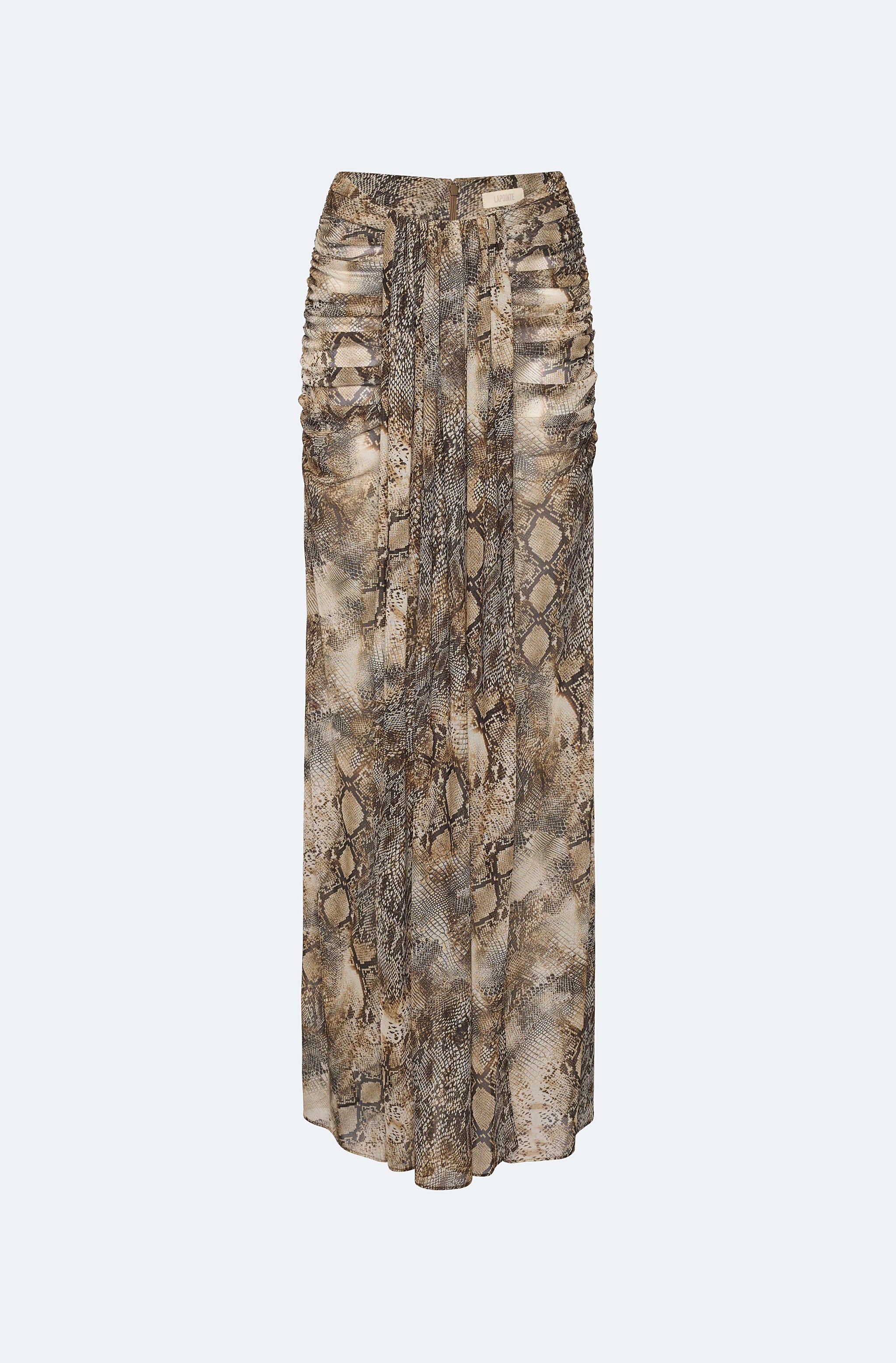 Snake Mesh Draped Skirt