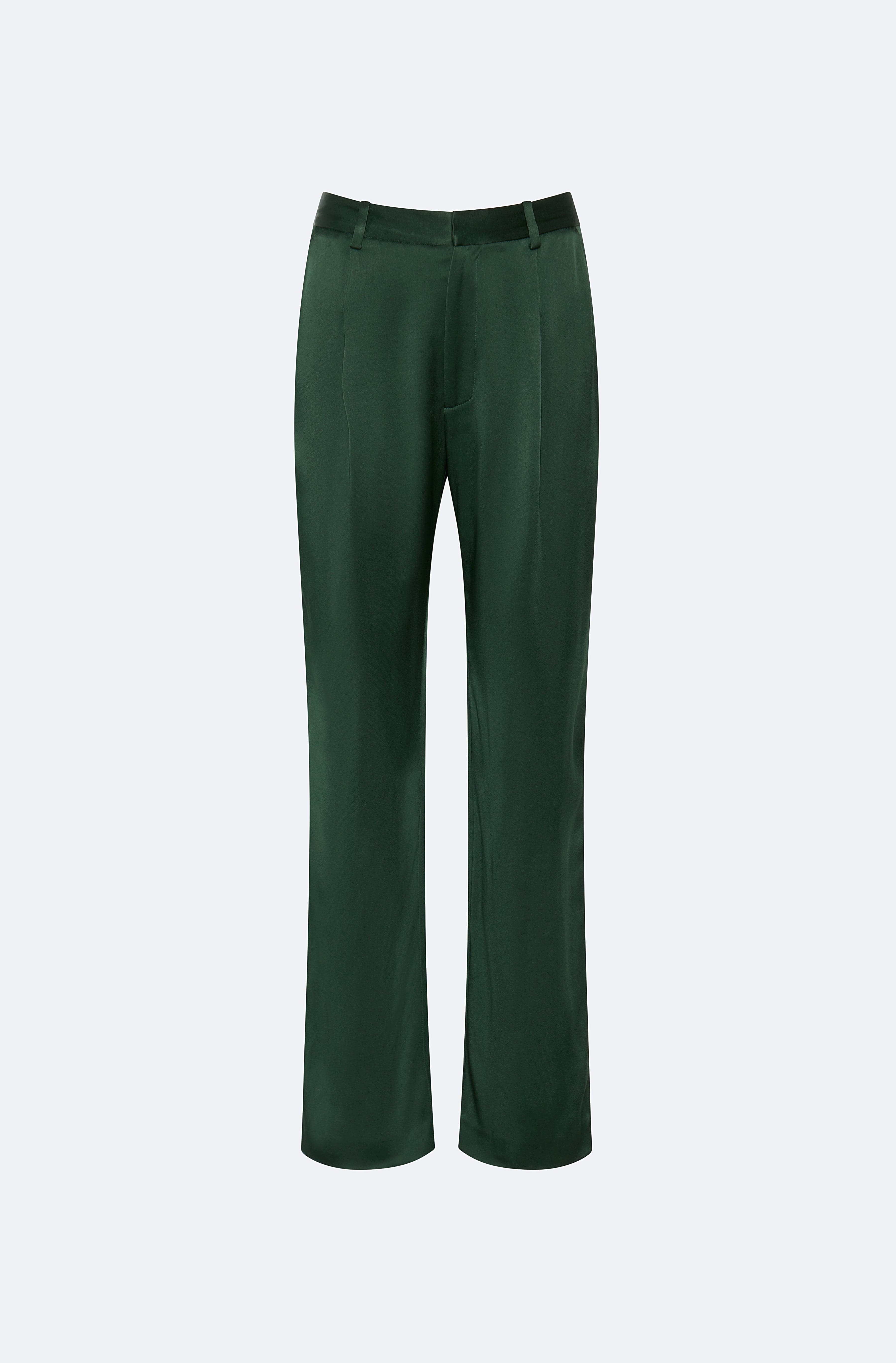 Satin Tapered Pleated Pant