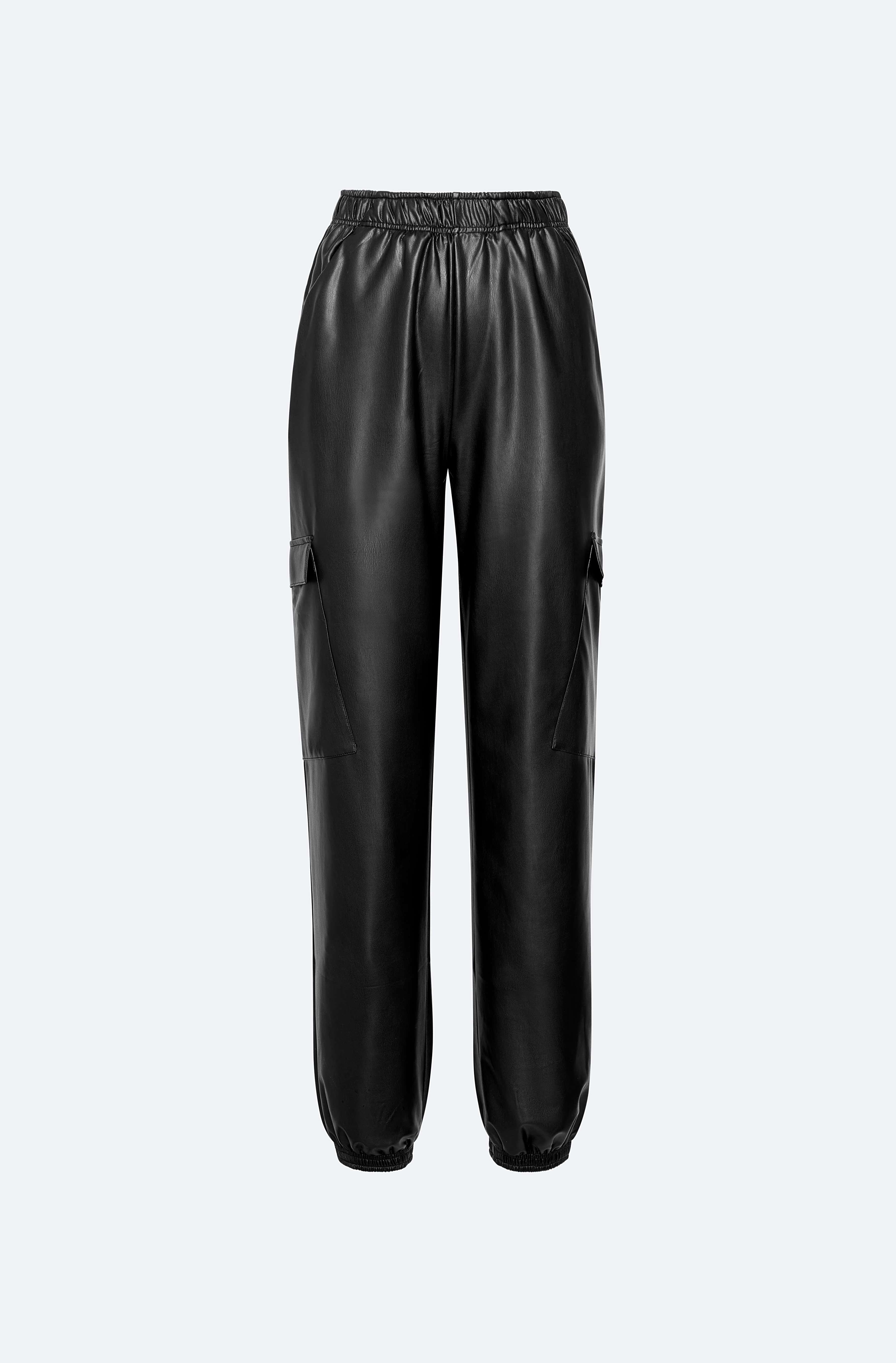 Lightweight Faux Leather Jogger