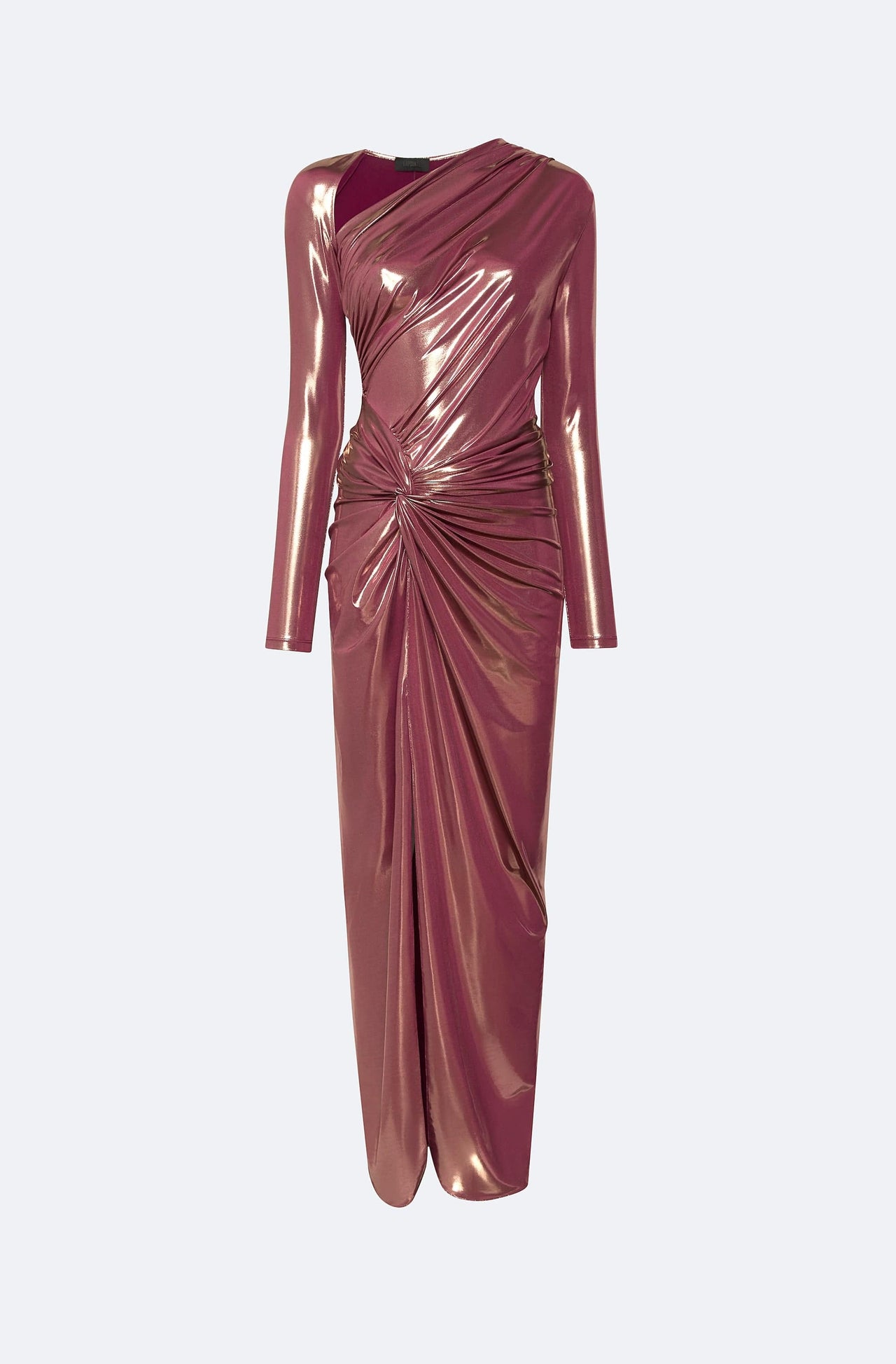 Coated Jersey Asymmetric Draped Sarong Dress - LAPOINTE