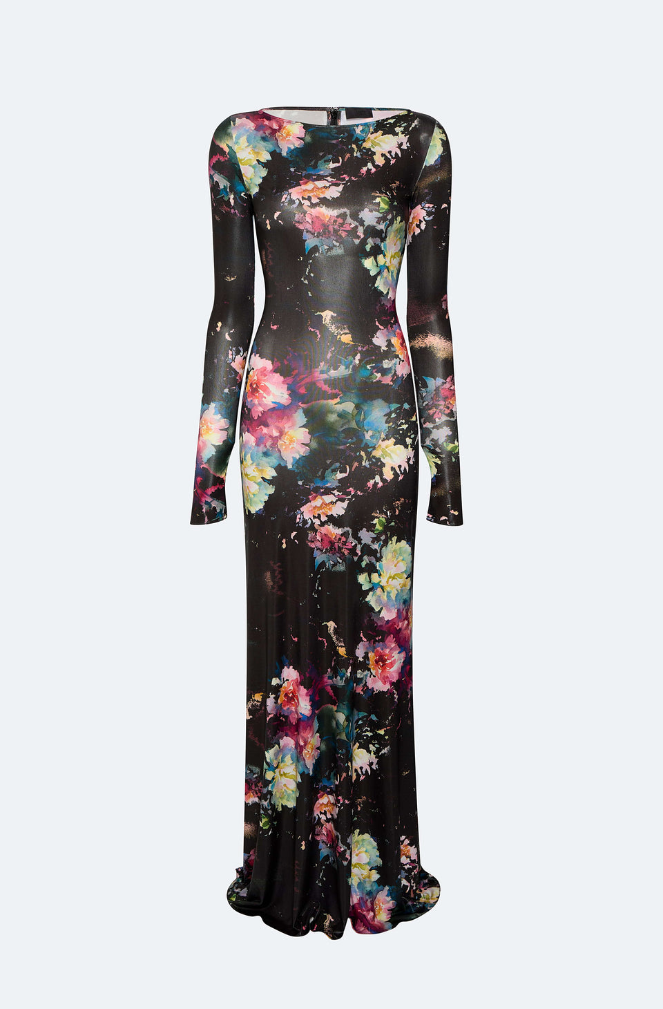 Floral Jersey Boatneck Gown - LAPOINTE