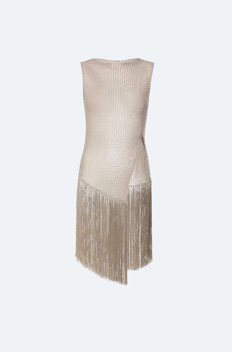 Metallic Netting Fringe Asymmetric Top - LAPOINTE