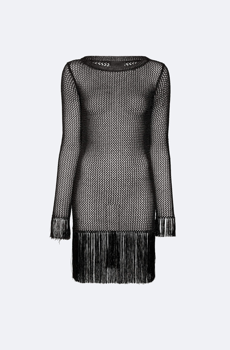 Metallic Netting Fringe Mini Dress - LAPOINTE