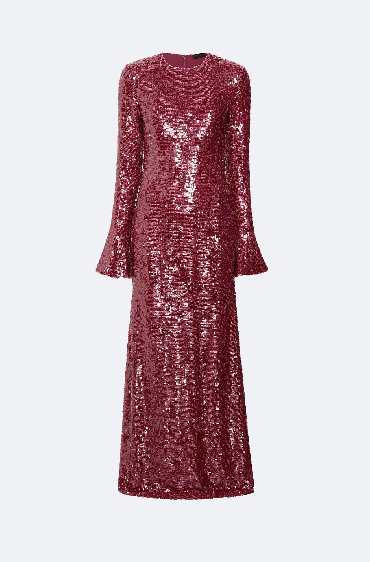 Sequin Flare Sleeve Boatneck Gown - LAPOINTE