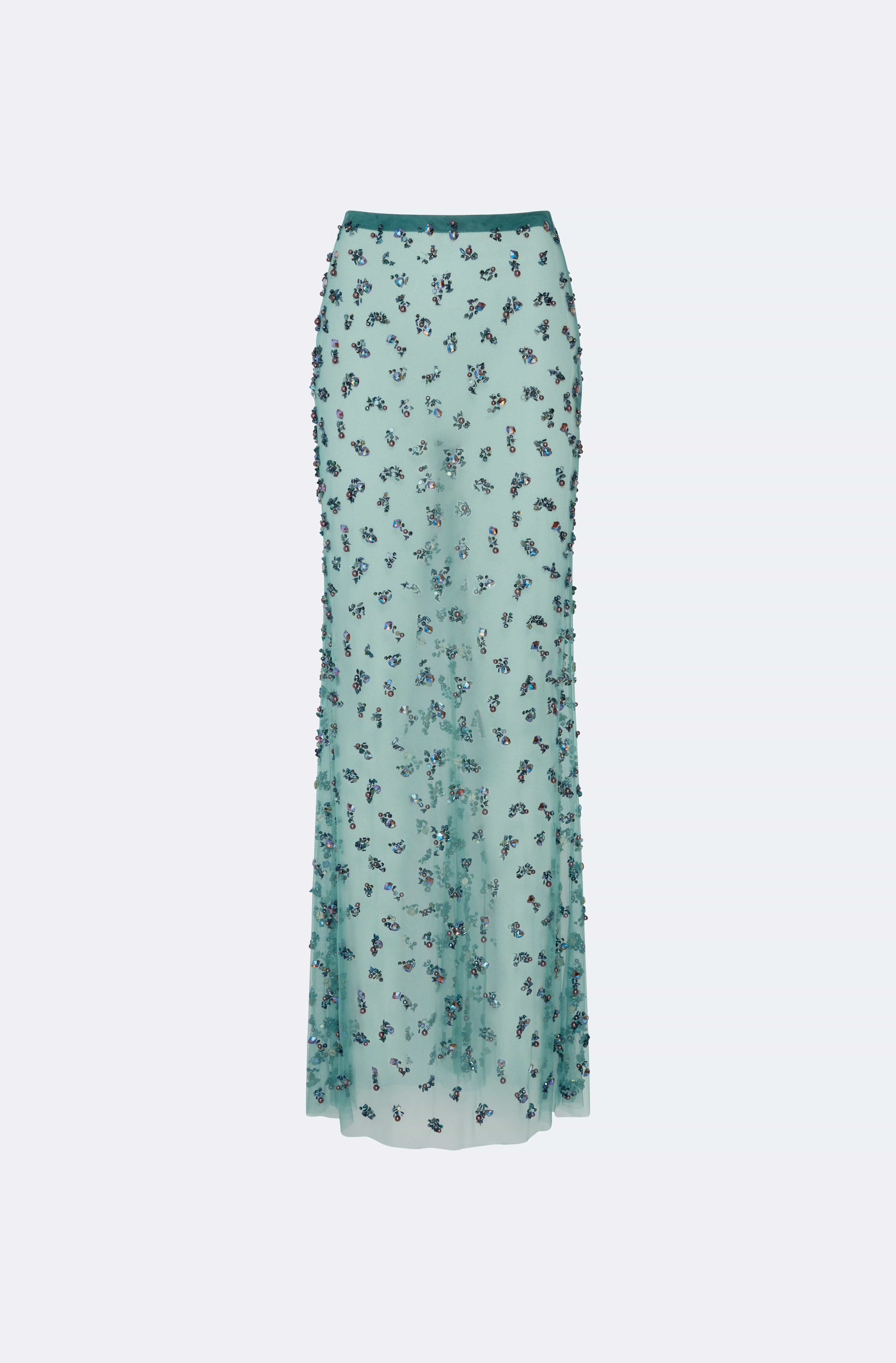 Degradé Cluster Embellished Flare Skirt - LAPOINTE