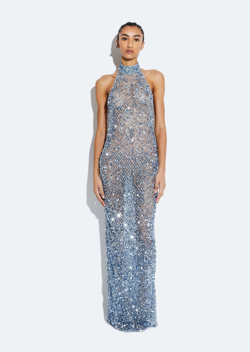 Net Mesh Sequin Gown
