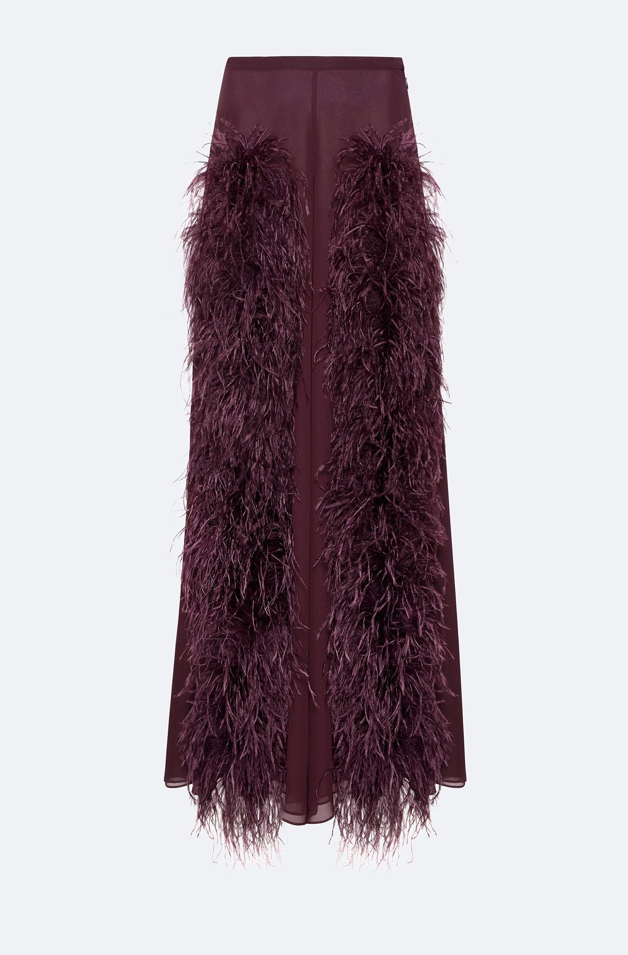 Lightweight Georgette Wide Leg Pant With Feathers - LAPOINTE