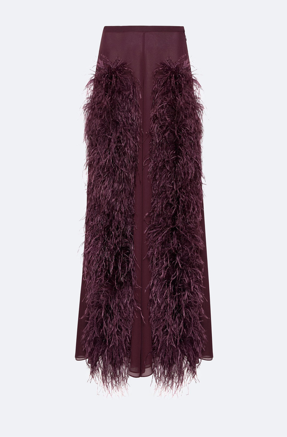 Lightweight Georgette Wide Leg Pant With Feathers - LAPOINTE