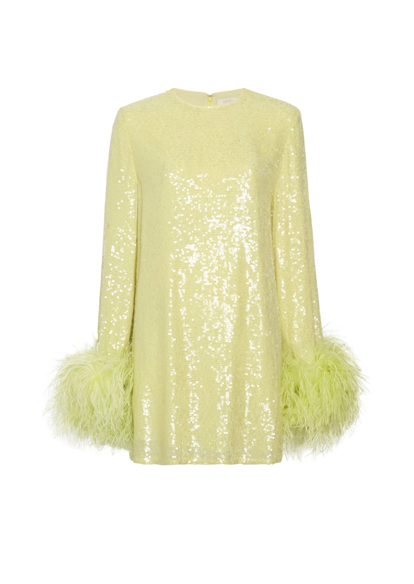 Sequin Shift Dress With Feathers - LAPOINTE