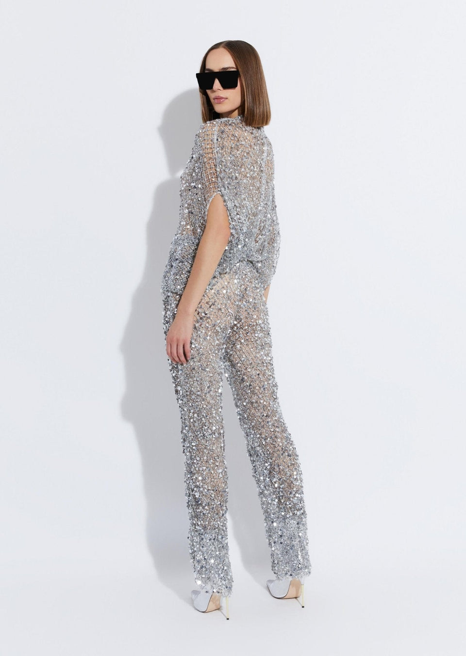 Mesh Sequin Cape Tee - LAPOINTE