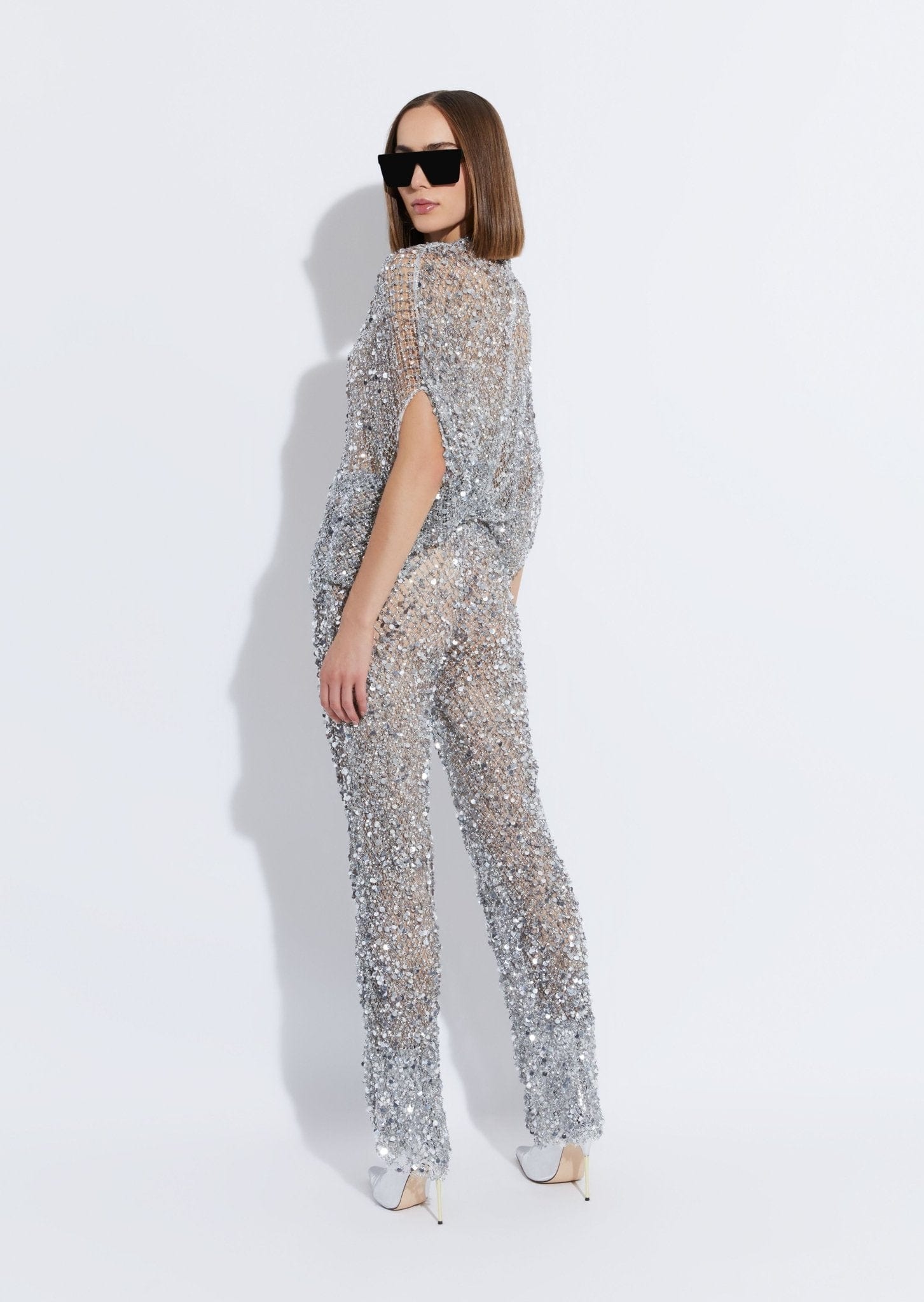 Mesh Sequin Flare Pant - LAPOINTE