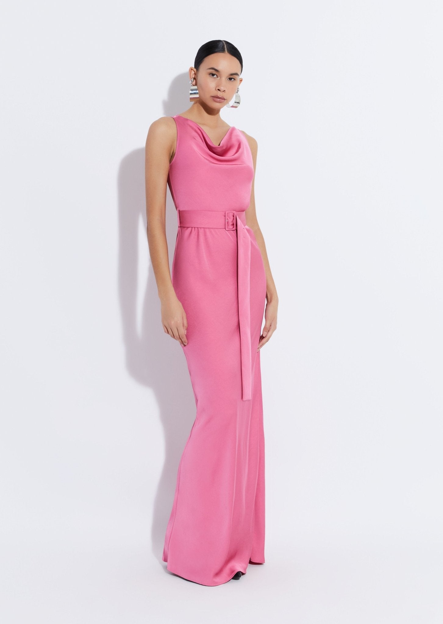 Satin Bias Belted Gown - LAPOINTE