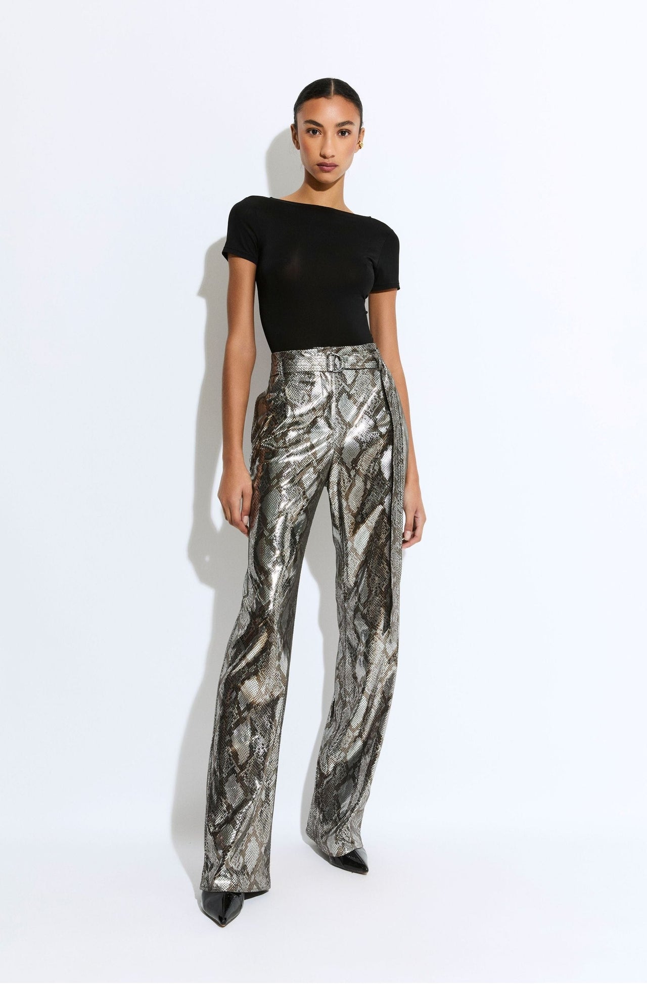 Metal Snake Belted Pant