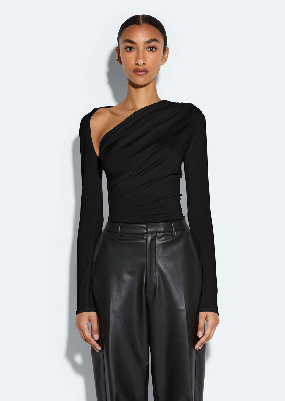 Jersey Asymmetrical Ruched Top