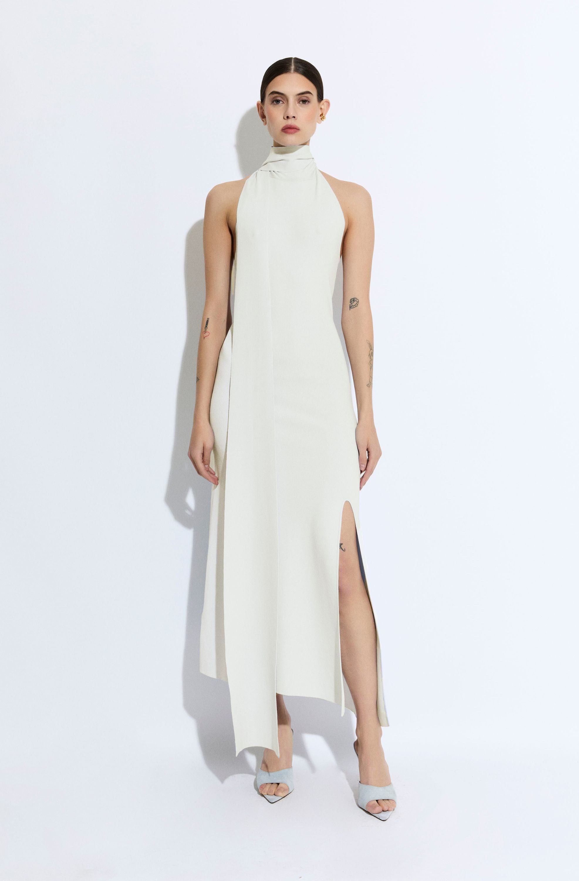 Matte Viscose Halterneck Dress - LAPOINTE