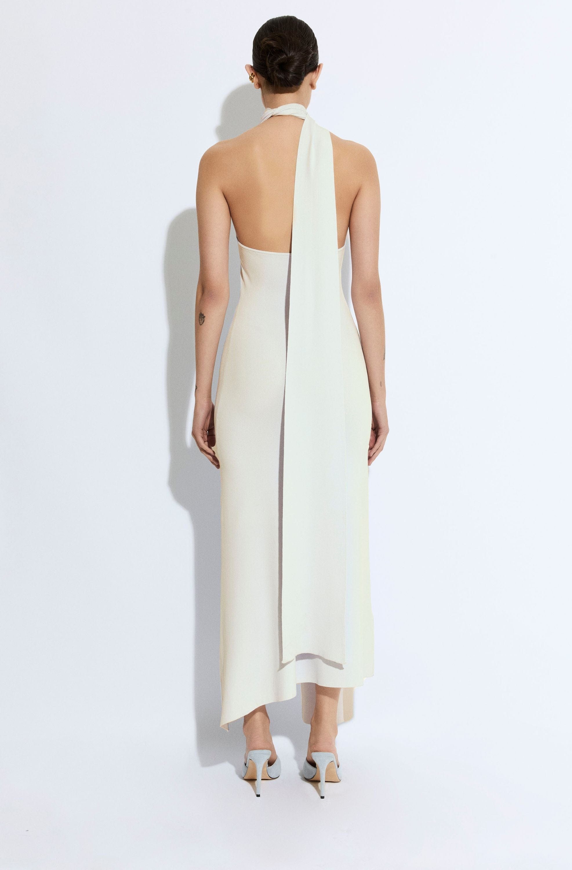 Matte Viscose Halterneck Dress - LAPOINTE