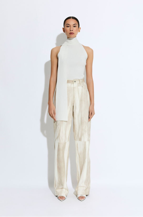 Marbled Nappa Double Seam Pant