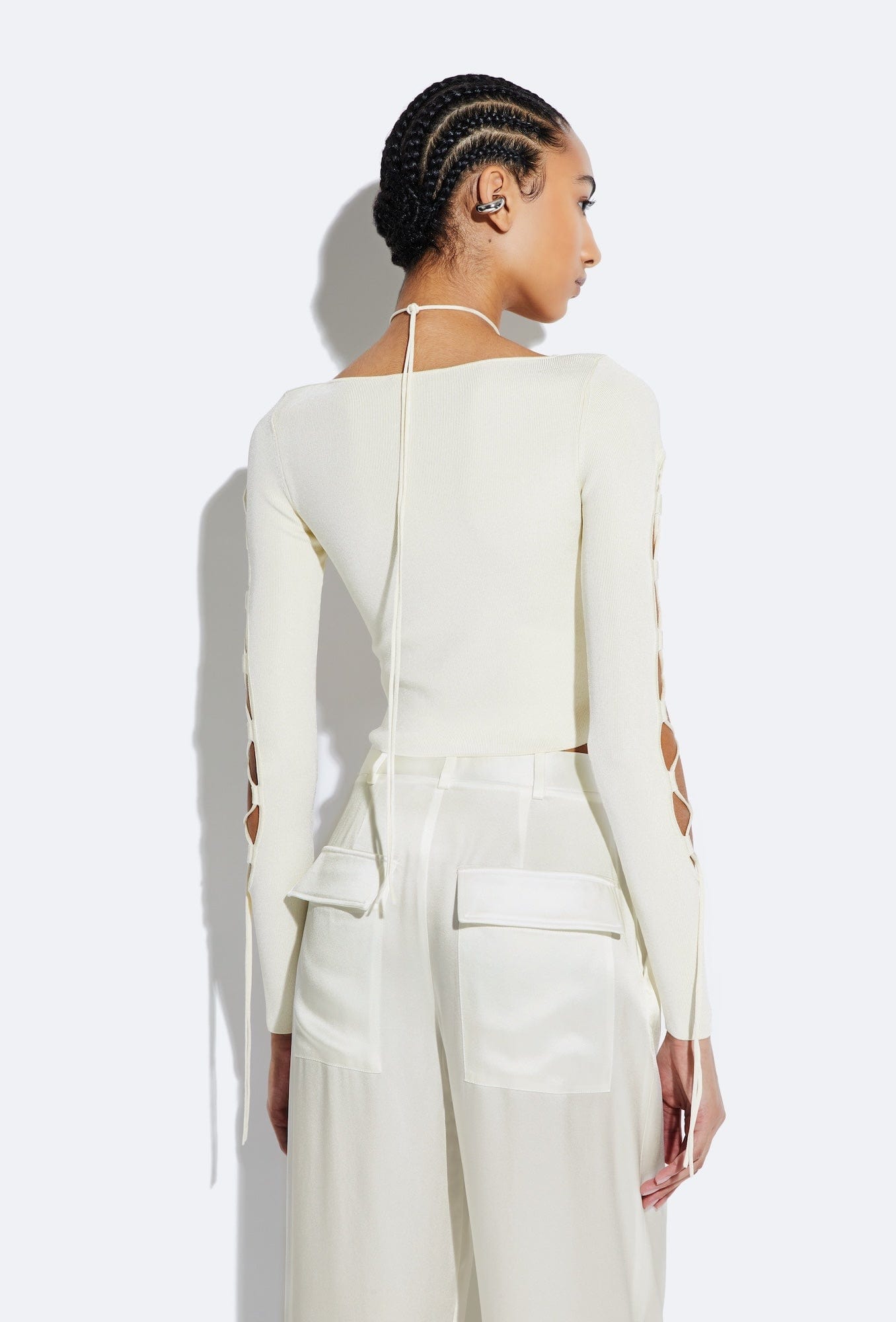 Shiny Viscose Lace-Up Top - LAPOINTE