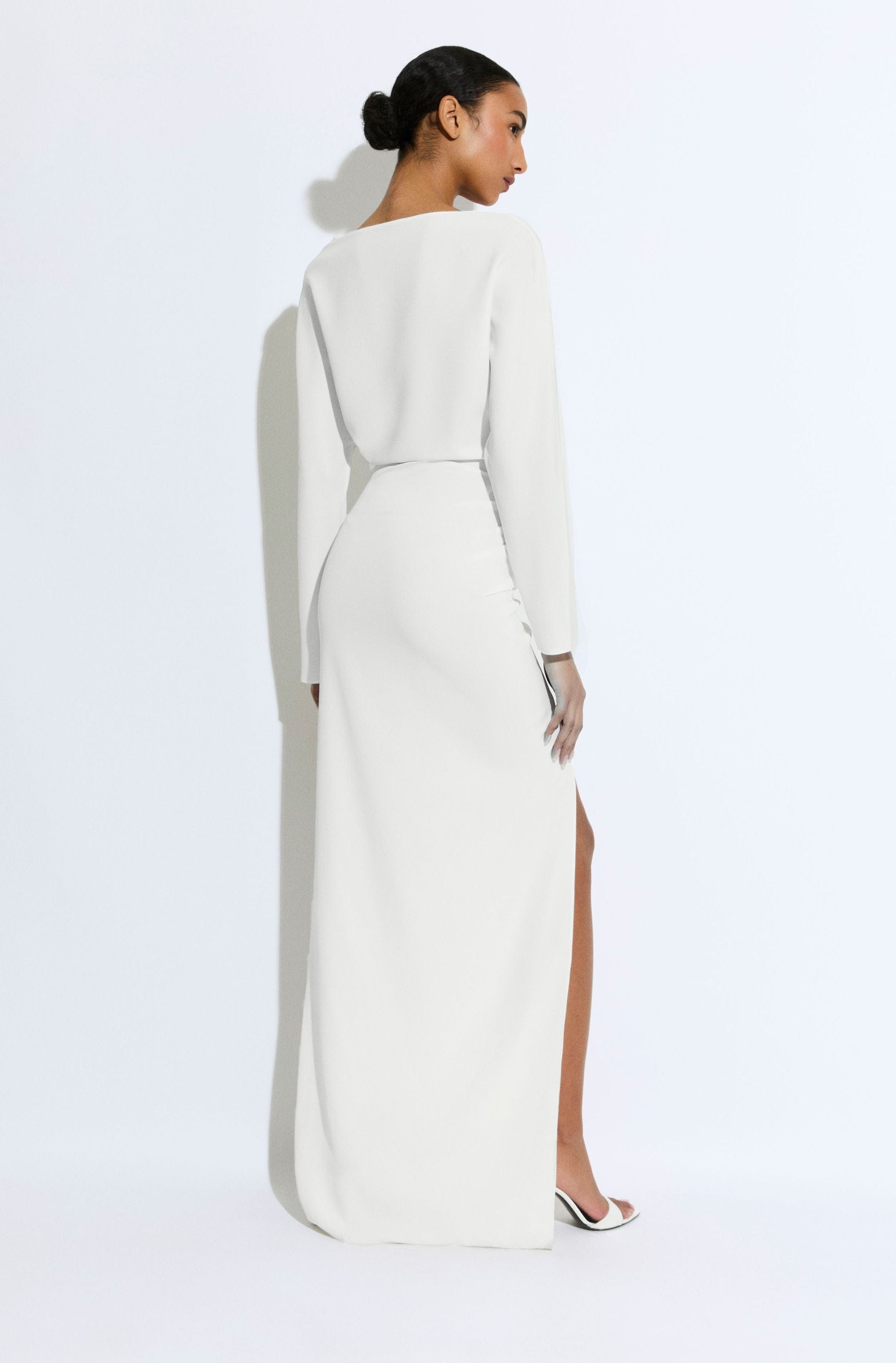 Stretch Drape Crepe Off The Shoulder Dress - LAPOINTE
