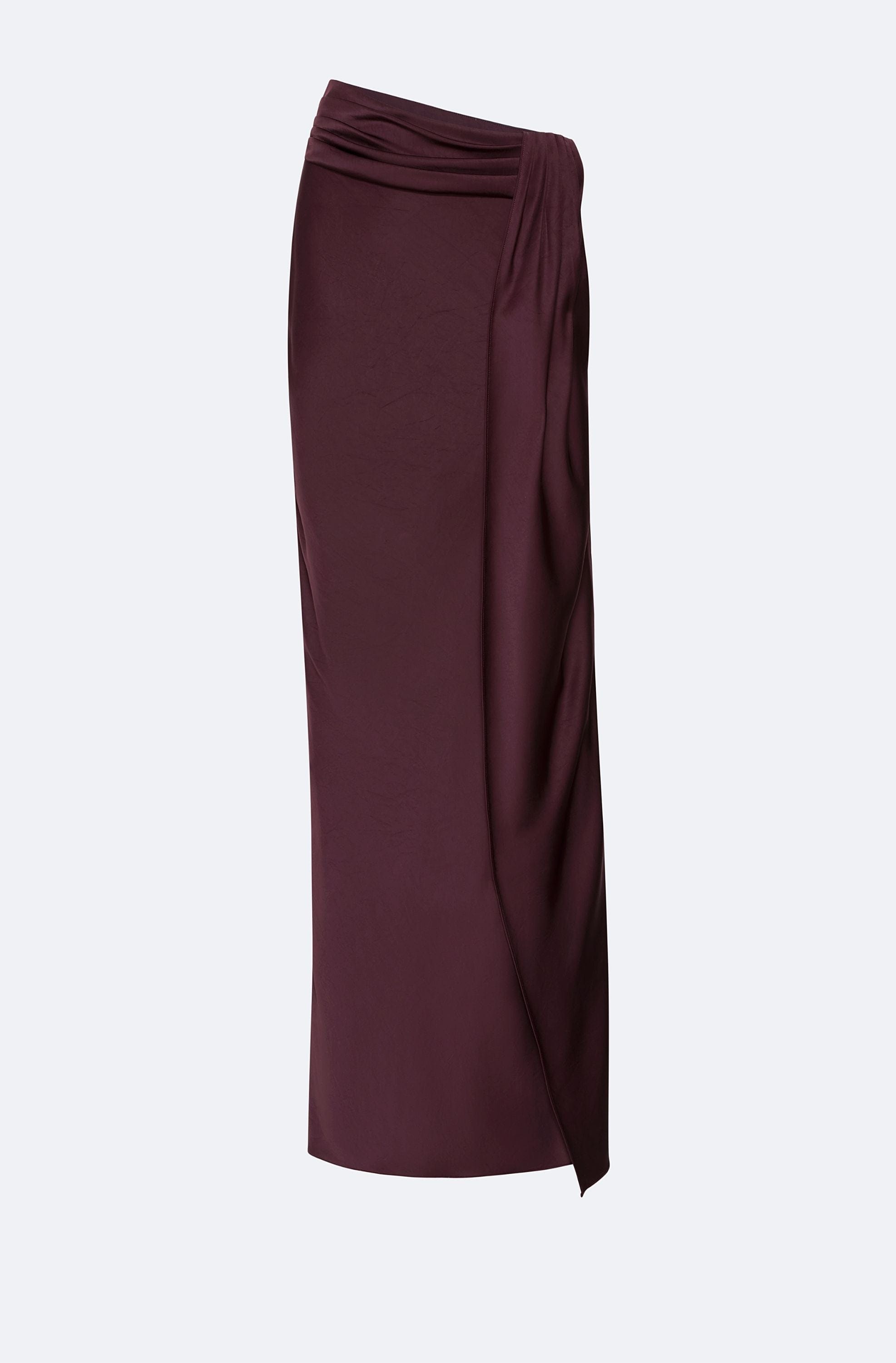 Lightweight Satin Asymmetric Maxi Skirt - LAPOINTE