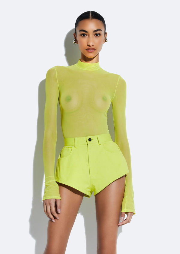 Mesh Mock Neck Bodysuit