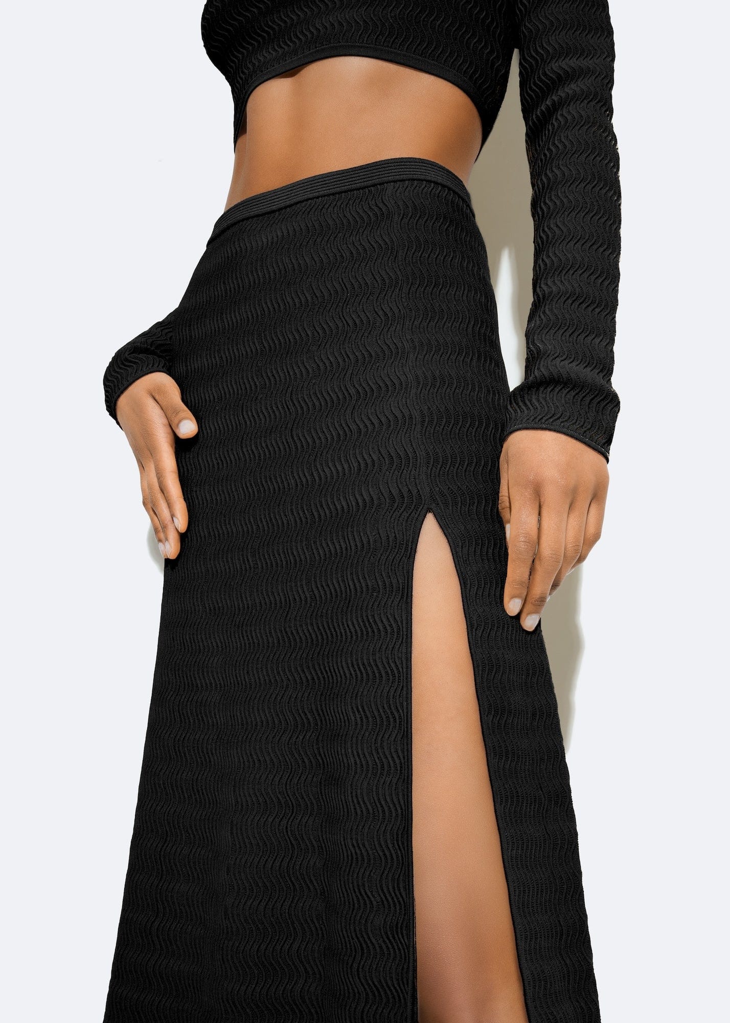 Matte Viscose Skirt in Black Black LAPOINTE