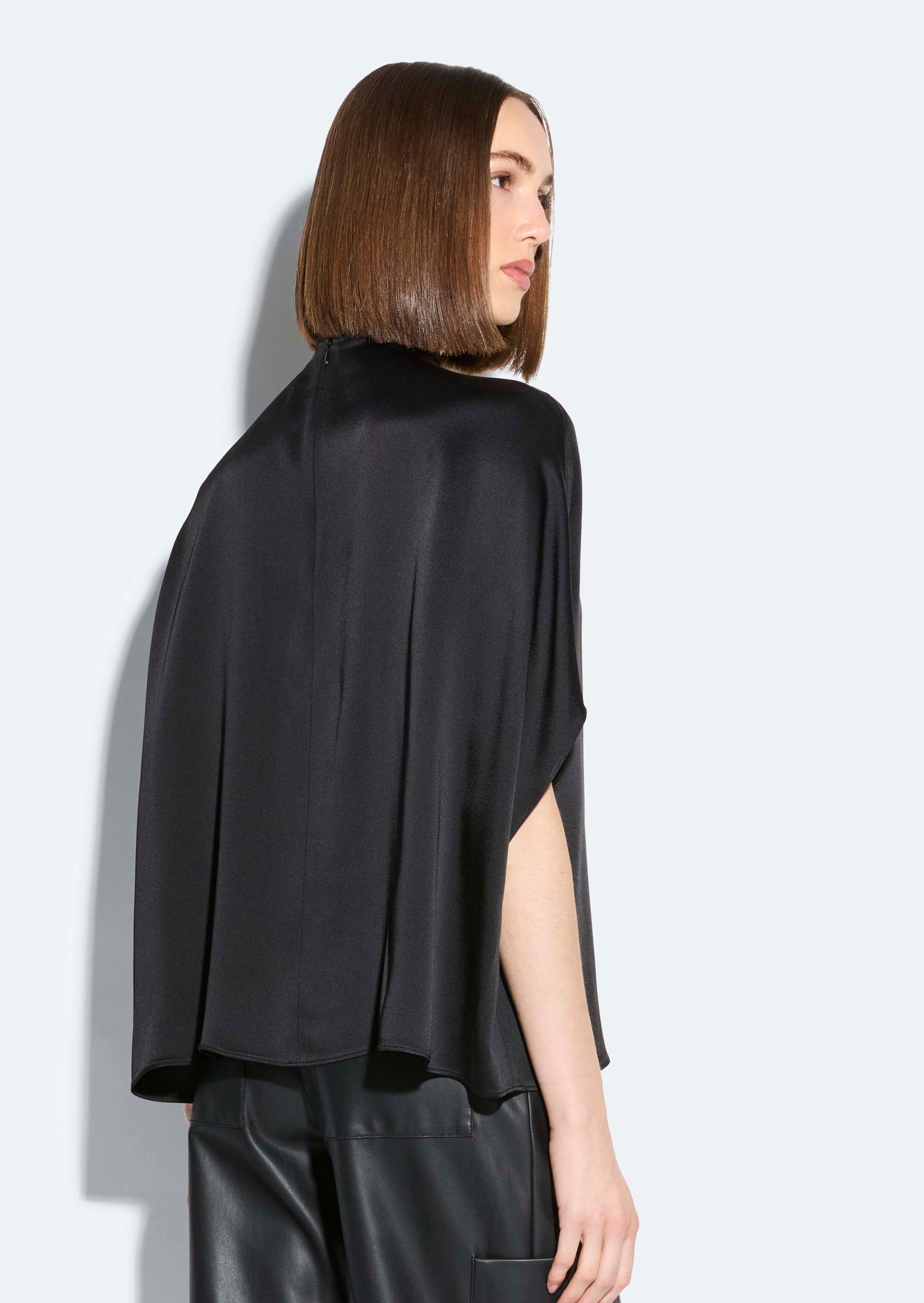 Satin Cape Tee in Black Black | LAPOINTE